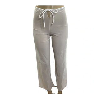 Zuliana white mesh size S/M tie waist pants Preowned